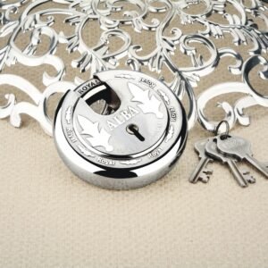 ALBA Royal Disc Lock – Heavy Duty Stainless Steel Round Padlock with Hardened Shackle & Security Keys