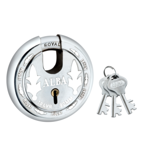 ALBA Royal Disc Lock – Heavy Duty Stainless Steel Round Padlock with Hardened Shackle & Security Keys
